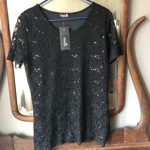 Black Lace Top 12/14 NWT!